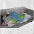 thumbnail image 6 of Earth Soft Flannel Fleece Blanket, Vibrant Globe of Earth in Heart Shape Love the World Care for Environment, Cozy Plush for Indoor and Outdoor Use, 70" x 90", Pale Blue Lime Green, by Ambesonne, 6 of 6