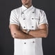 thumbnail image 5 of Hombres Mujeres Uniforme Chaqueta transpirable para camarero Catering Cook Hotel Culinary Blanco Salvador Chaquetas de cocinero, 5 of 10