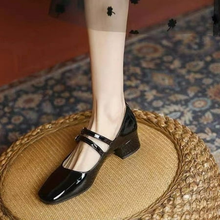 

YYYTop Retro Work Office Dress Shoes Walking Shoes Women Women Rectangular Toe Shoes Ladies Fashion Pump Shoe Heels Work Shoes Women On Clearance