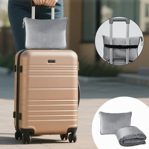TaTaai Gift Travel Blanket Airplane Compact, Packable Blanket, Lightweight 2-in-1 Travel Essentials, Functioned as Pillow for Airplane Comfort and Warmth
