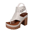 thumbnail image 2 of Samdudou Heels for Women Open Toe High Chunky Block Heel Elevated Sole T-Strap Thong Wide Ankle Cuff Buckle Closure Dressy Party Shoes, 2 of 9