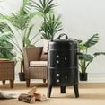 Gymax 3 in 1 Vertical Charcoal BBQ Smoker Grill Separable w/ Builtin