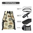 School Backpack for Girls/Boys Vintage Stamps Pattern Travel Backpack