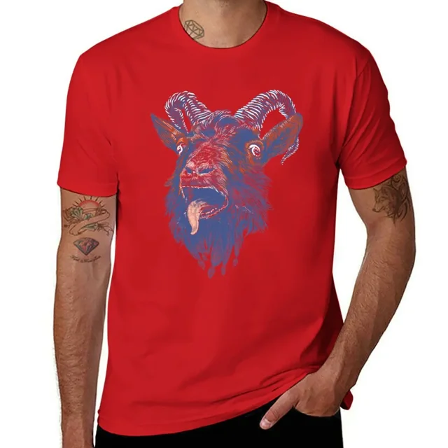 Camiseta de cabra gritando, tops de verano personalizados, ropa de diseñador para hombre