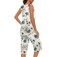 thumbnail image 5 of Tnhcen Women's Daily Comfort Sleepwear Printed Sleeveless Crew Neck Top & Capri Pants Set Easy to Mix & Match S-2XL, 5 of 7