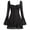 Black, variant on IBTOM CASTLE Women's Short Corset Y2k Mini Dress Long Sleeve Low Cut Lace Dress Vintage Solid Floral Party Dresses M Black