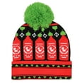thumbnail image 5 of Sriracha Hot Chili Sauce Holiday Sriracha Bottle Winter Warm Graphic Knit Rib Knit Pom Pom Cuffed Beanie Cap Hat For Men, 5 of 8
