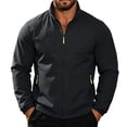 thumbnail image 3 of Men's Lightweight Windbreaker Jackets Long Sleeve Stand Collar Full Zipper Waterproof Rain Coat Outdoor Hiking Jacket, M, 3 of 8
