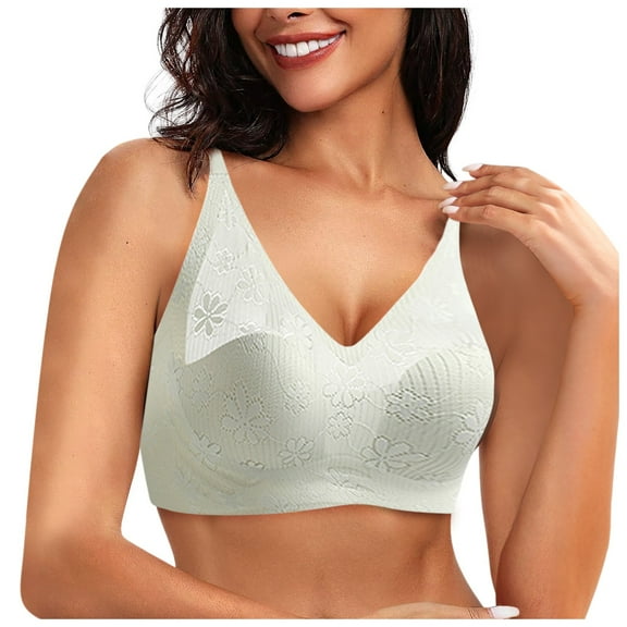 Women Comfort Plus Size Unpadded Lace Underwear Adjustable Breathable Underwire Bra