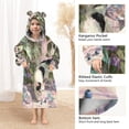 thumbnail image 4 of BZSMCE Wearable Blanket Hoodie Fashion Bubbly Feline in Leafy Nook Home Wear, 4 of 7