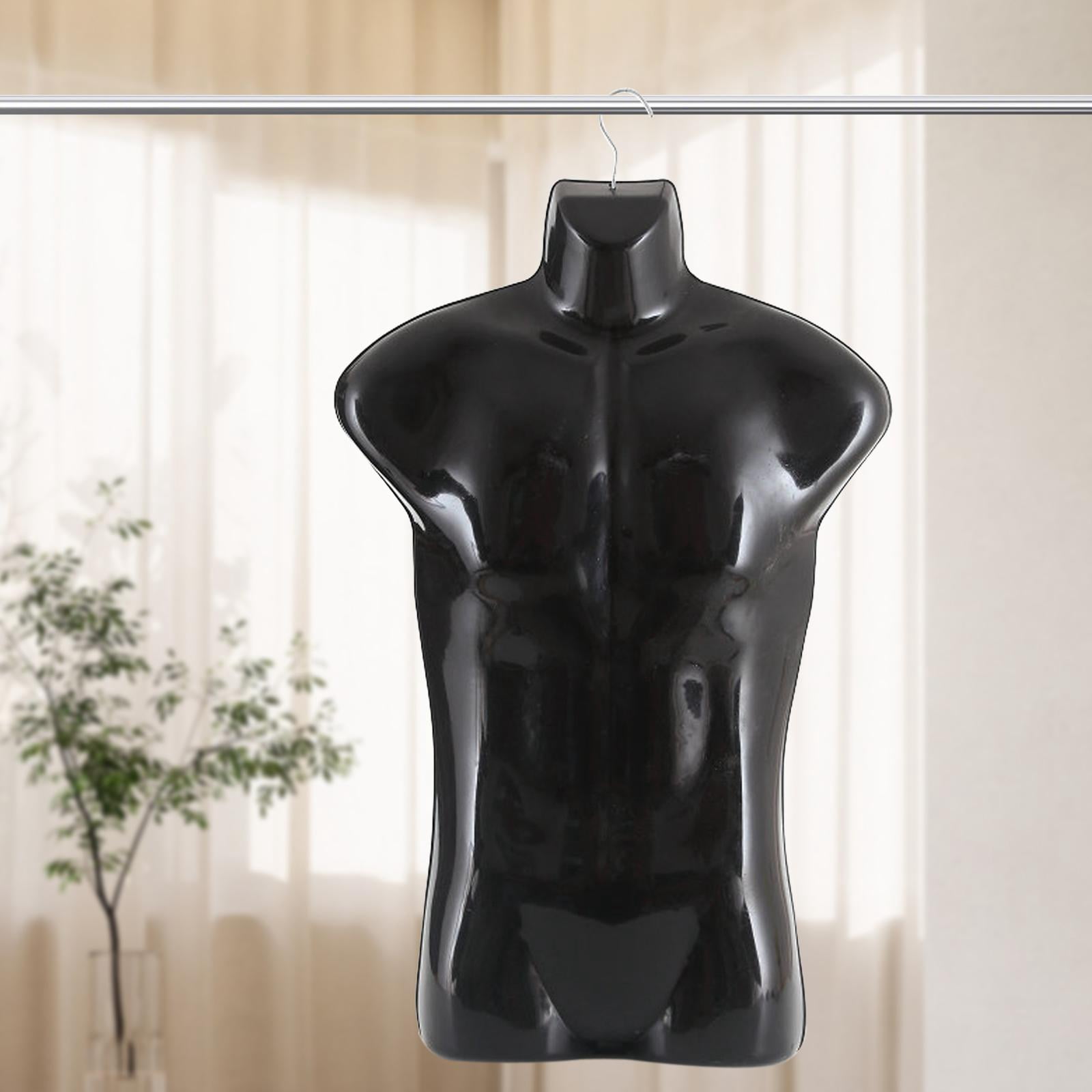 figatia Male Mannequin Hanger Fashion Body Manikin for Garment Vendors Market Commercial black