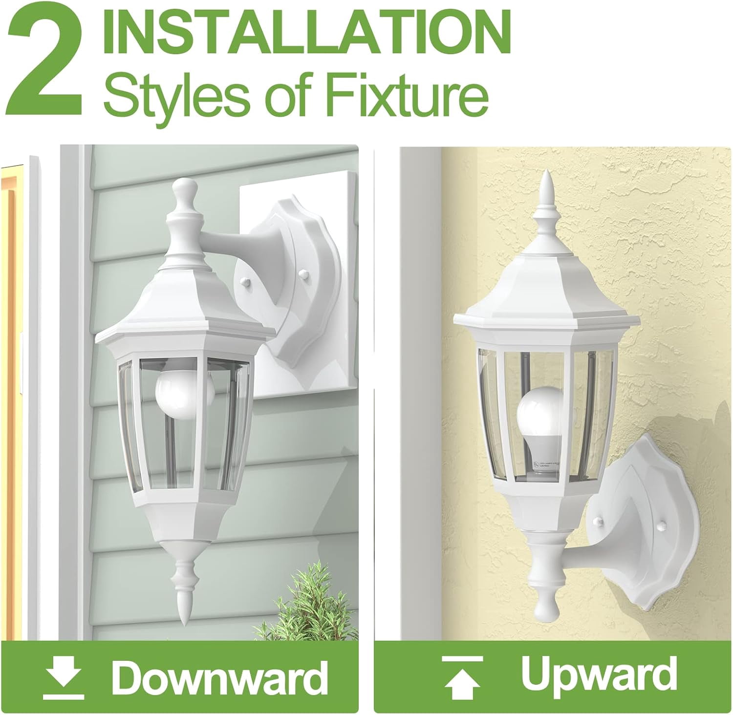 EMART Outdoor Porch Light, Exterior Waterproof Wall Light Fixtures, Anti-Corrosion Plastic Material for Backyard, Garage - White, 1 Pack