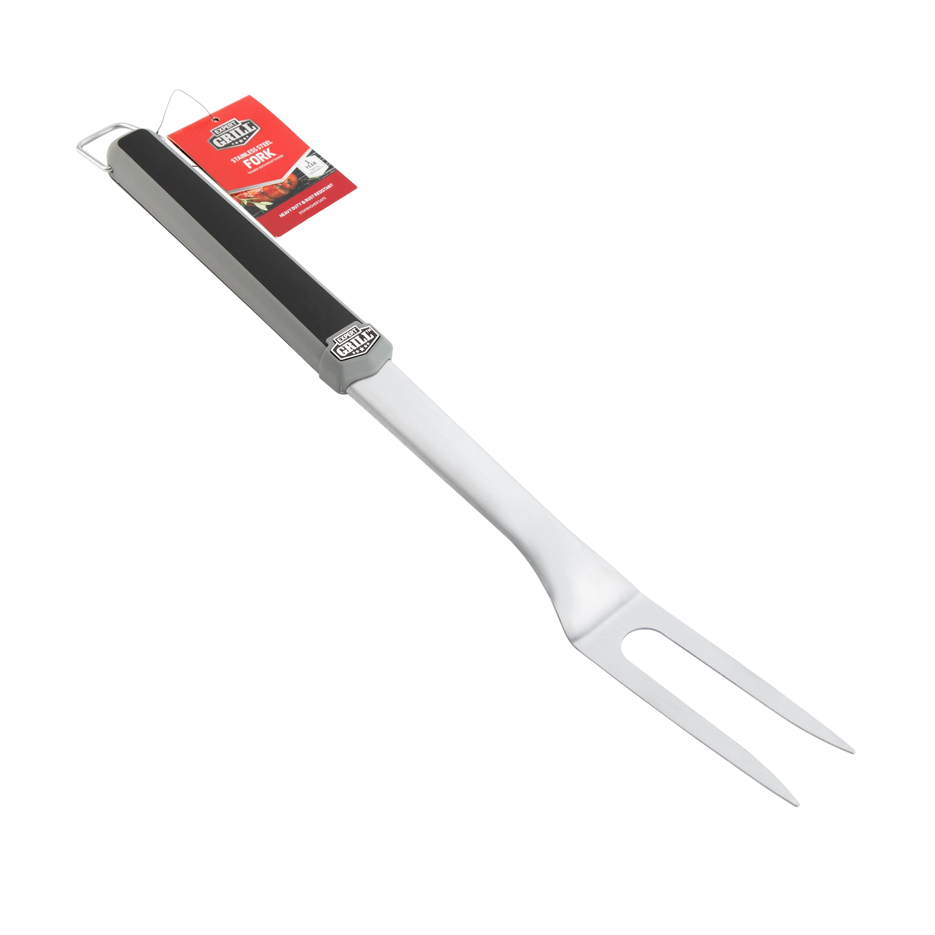 Expert Grill Stainless Steel Grilling Fork, Black & Gray