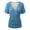 Blue-03, variant on Mittory Women's V Neck Short Sleeve Wrap Front Drape Dolman Tunic Top Ruched Trendy Clothes