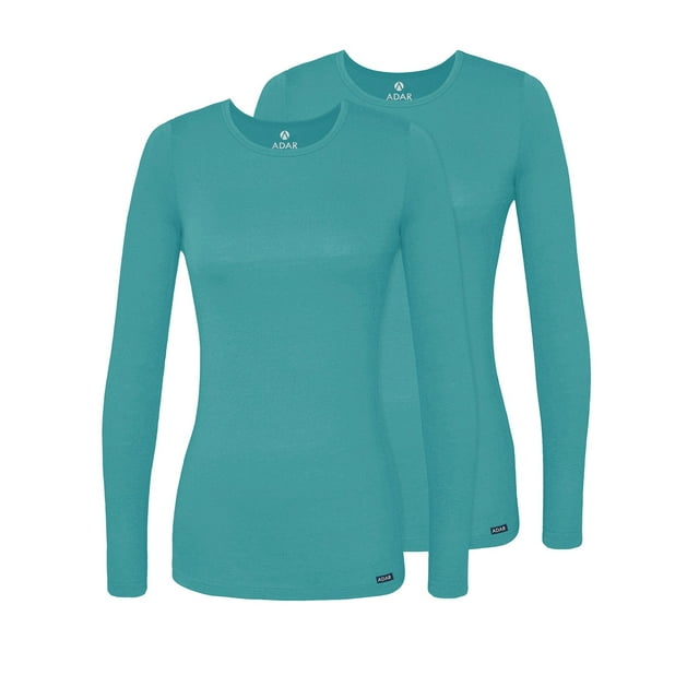 Adar sous-Couches pour Femmes, Lot de 2 - T-Shirt de sous-Couche à Manches Longues Confortable