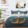 thumbnail image 3 of 3 Piece Yellow Anchor Duvet Cover Set Full Size, Microfiber Comforter/Quilt Cover with Corner Ties and 2 Pillowcases, Coastal Nautical Anchor Turquoise All Season Soft Bedding with Zipper Closure, 3 of 8