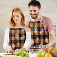 thumbnail image 3 of Orange and Black Plaid Christmas Snowflake Apron-Garden Aprons for Women with Pockets-Cotton Linen Waterproof Kitchen Cooking Gardening Aprons Adjustable for Kitchen,Cooking,BBQ and Salon 32"x27", 3 of 7