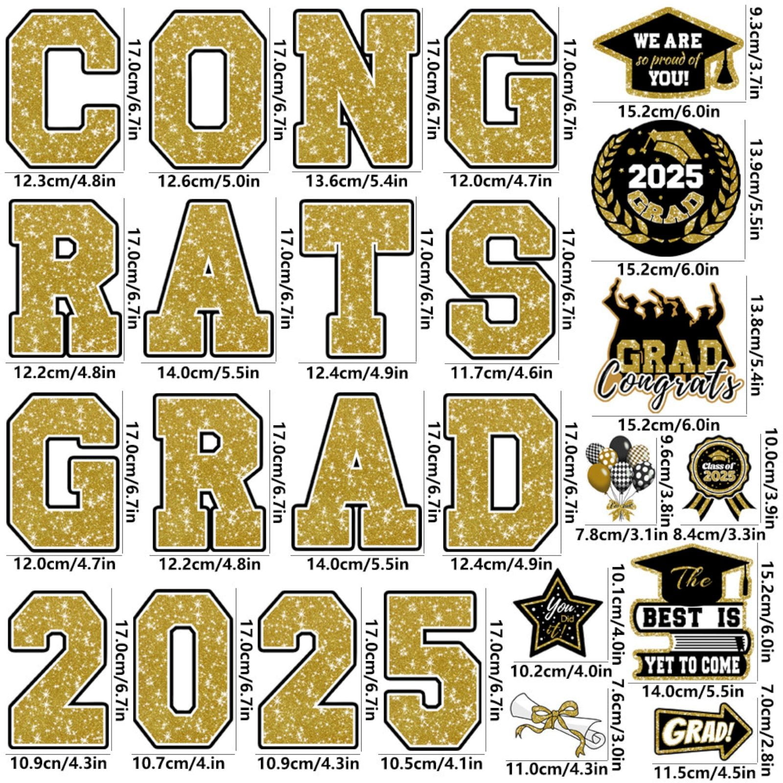 Stickers,2025 Graduation Car Magnets Decorations Graduation Fridge Magnets Car Garage Door Stickers Class Of 2025 Congrats Grad Cruise Door Decorations