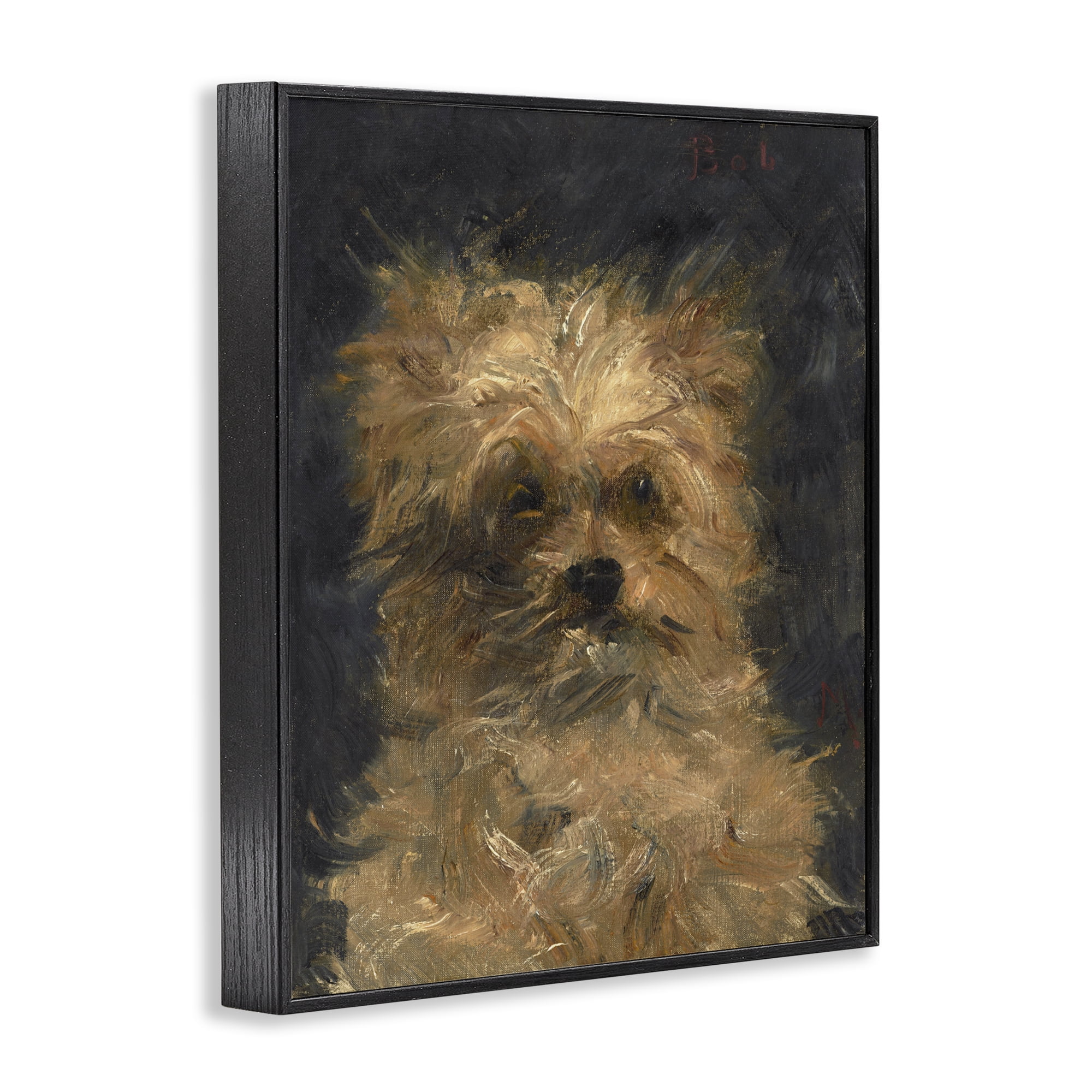 Stupell Industries Edouard Manet Dog Portrait Black Framed Giclee Art, design by Lil' Rue