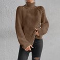 thumbnail image 3 of Long Sleeve Turtleneck Sweater Women Winter Pullover Polyester Knit Top Loose Fit Cable Weaving Comfortable Winterwear, 3 of 8