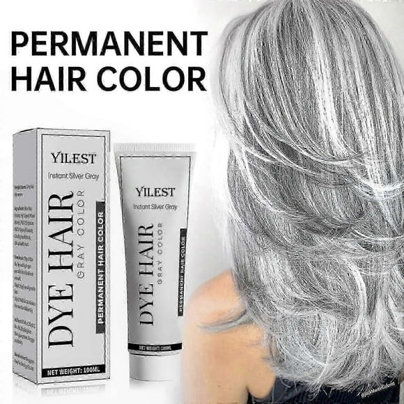 Silver Gray Hair Dye Cream, Natural Unisex Color for All Hair Types, Long-Lasting Formula, Easy to Apply, Non-Damaging Solution