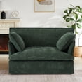 thumbnail image 3 of Leumius 47.2" Oversized Accent Chair with Dual-Port Charging,Modern Chenille Single Sofa with Throw Pillowsand Deep Wide Seat,Upholstered Armchair for Living Room&Apartment,Green, 3 of 11