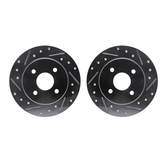 Dynamic Friction Company Rear Brake Rotors-Drilled and Slotted-Silver 7002-53007
