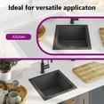 thumbnail image 5 of vidaXL 15.7-inch Kitchen Sink with Strainer, Top-Mount Sink Single Bowl, Black Stainless Steel, 5 of 9