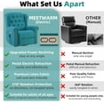 thumbnail image 6 of MEETWARM Power Swivel Rocking Glider Recliner Chair with Heat and Vibration, Electric Rocker Nursery Reclining Chair, Wingback Tufted Upholstered Recliner for Living Room, Type-C & USB Ports (Teal), 6 of 8