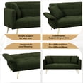 thumbnail image 6 of 70" Teddy Velvet Futon Sofa Bed with Adjustable Arms and Backrest, Modern Convertible Futon Couch with Metal Legs & Pillows, Modern Loveseat for Living Room, Bedroom, Green, 6 of 9