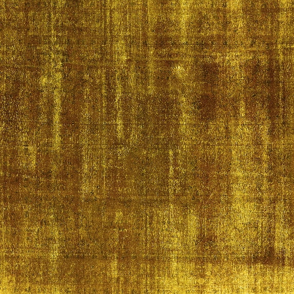 Ahgly Company Indoor Square Oriental Yellow Industrial Area Rugs, 4' Square