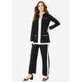 thumbnail image 3 of Roaman's Women's Plus Size Side Stripe French Terry Pull On Pant Set, 3 of 4