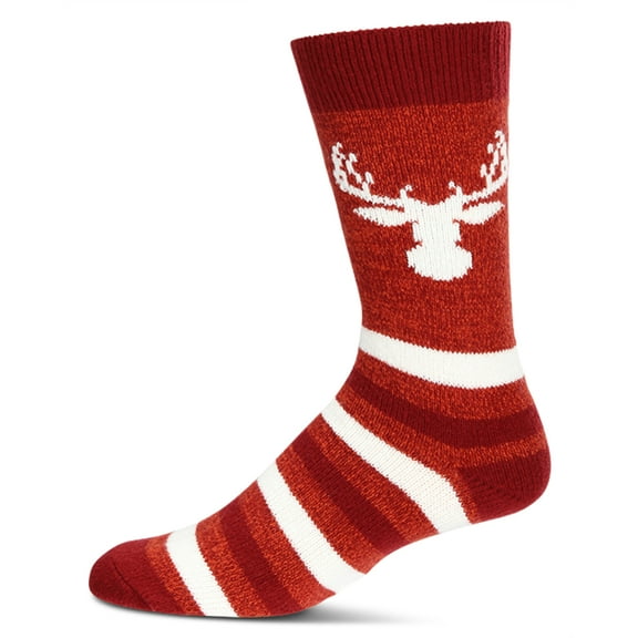 MeMoi Men's Moose Buttersoft Cozy Crew Socks - Mens - Male, 10-13, Rust