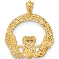 thumbnail image 4 of 14K Yellow Gold Claddagh Pendant (22 X 17) Made In United States c1753, 4 of 6