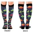 thumbnail image 4 of FORMRS Womens Knee High Socks Casual Long Thick Travel Daily Wear, 2 Pairs, Colorful Space Cat, 4 of 6