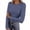 Navy, variant on Aezemi Women Striped Knit Shirts Slim Fit Round Neck Stretch Fashion Long Sleeve Winter Fall Tops Trendy Outdoor Home Comfy Printed Casual Tees L