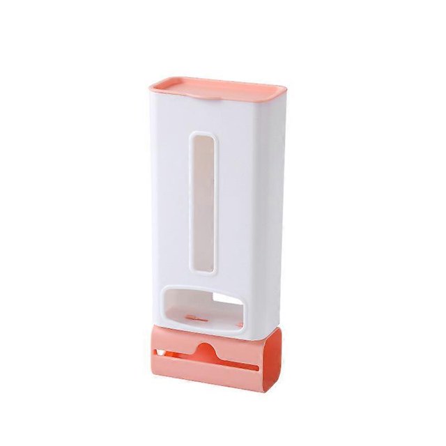 KAIYANG Dispensador de bolsas de plástico para pared, caja de almacenamiento para bolsas de basura, color rosa
