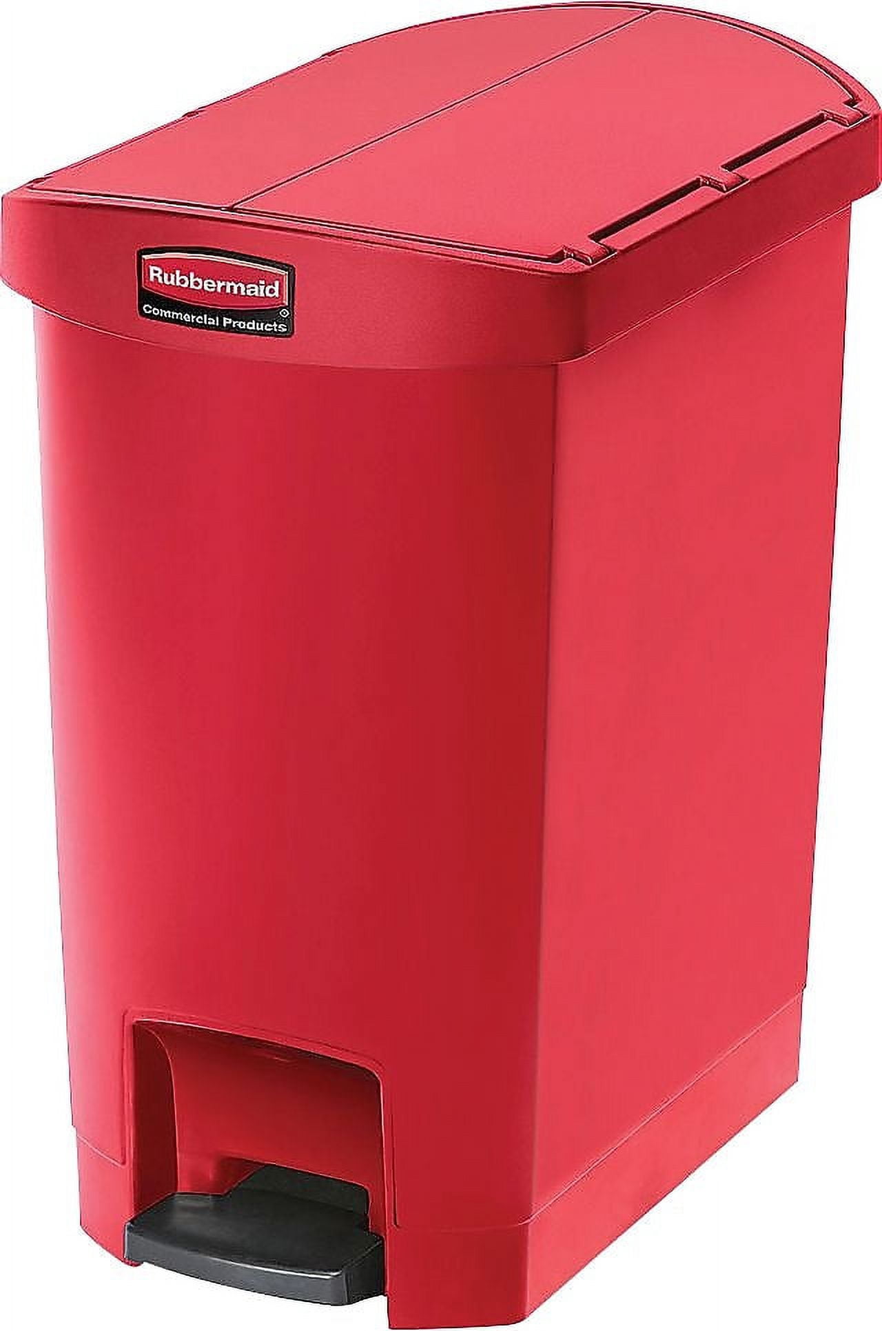 Rubbermaid Commercial Slim Jim 8 Gallon Step-On Trash Can - Green, Slim Design - View #12
