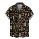 thumbnail image 5 of Camisa de manga corta con botones y estampado 3D de hongos coloridos para hombre, estilo hawaiano callejero, para vacaciones, playa, plantas, 5 of 5