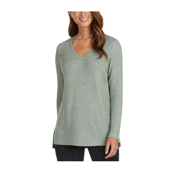 Matty M Women's Top Sz S Ladies' V-Neck Tunic Top Green