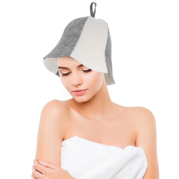 UPOUART 2Pcs Felt Sauna Hats for Men and Women Reusable 9.82X7.07X0.20in