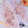 thumbnail image 2 of 2Pcs Red Sew on Sequins Patches 3D Flower Applique Floral Embroidered Lace Beads Sewing Trims Rhinestone Floral Fabric Tulle, 2 of 9