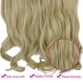 thumbnail image 3 of SHCKE 20 Inch 150g Secret Hair Extensions Curly Invisible Hair Extensions with Transparent Adjustable Wire Removable Secure Clips Synthetic Hairpieces for Women Sandy Blonde Mix Bleach Blonde, 3 of 5