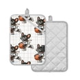 thumbnail image 2 of Pot Holders Set of 2 Heat Resistant 338℉ Kitchen Oven Gloves Potholder Cooking Baking Microwave Mitts French Bulldog with Basketball, 2 of 7