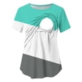 thumbnail image 4 of Gytharion Breastfeeding Pregnancy T-shirts for Women Crewneck Short Sleeve Maternity Blouse Color-bloking Comfortable Nursing Tops, 4 of 6