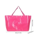 thumbnail image 3 of Bolsa de plástico tejido grande con asas reforzadas, impermeable, reutilizable, extragrande para compras de supermercado, viajes, lavandería y almacenamiento, 45 x 30 x 15 cm, 3 of 6