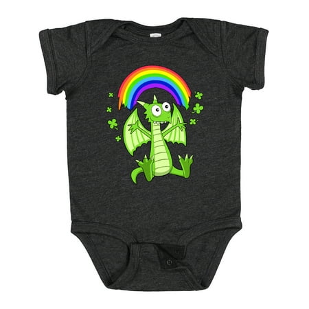 

Inktastic Lucky Dragon with Rainbow St. Patrick s Day Boys or Girls Baby Bodysuit
