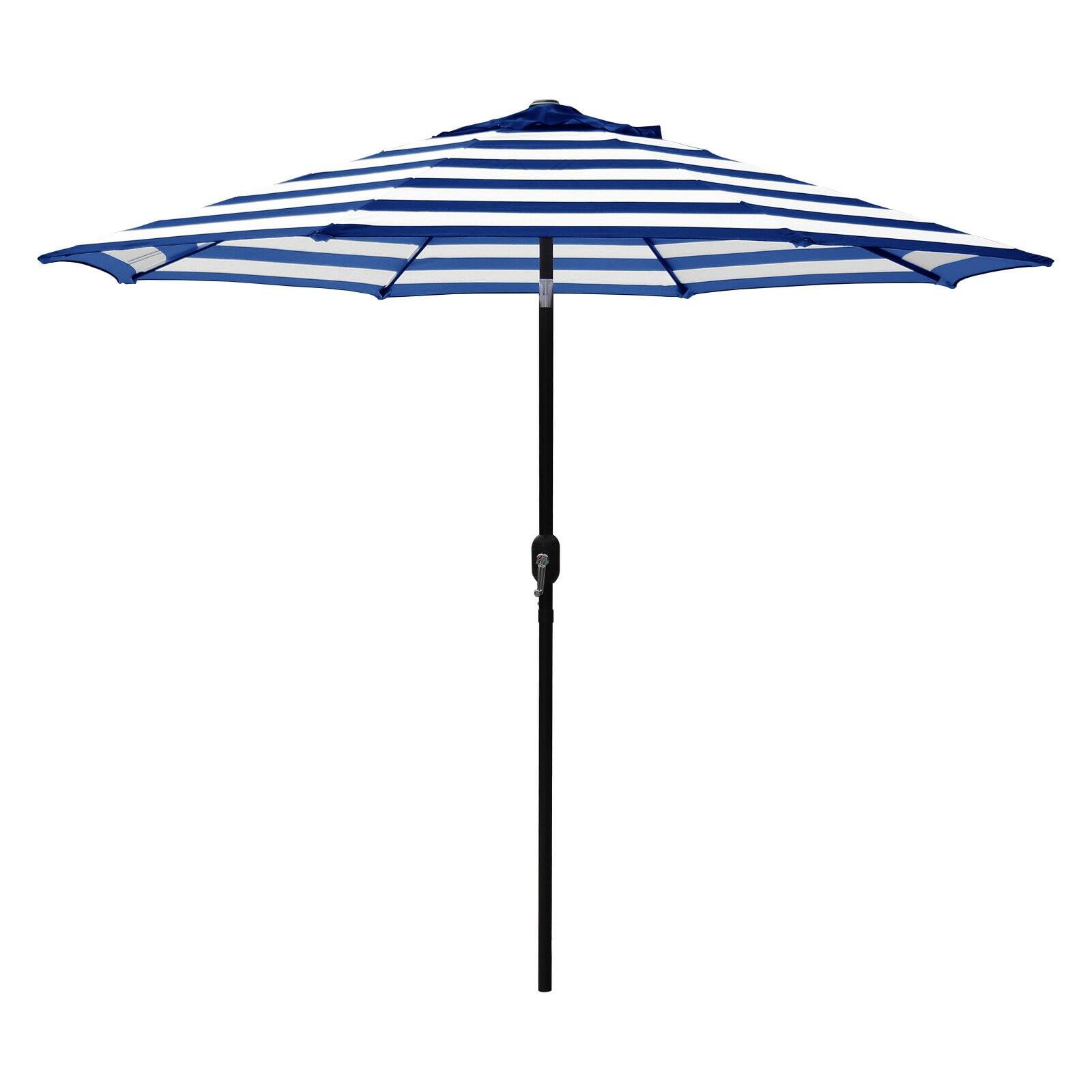 Abble 9 Ft Stripe Crank And Tilt Patio Umbrella