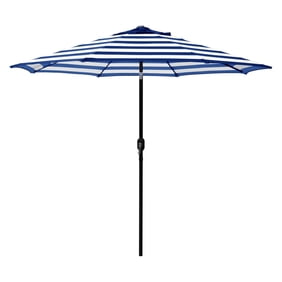 Lch 9ft Striped Patio Outdoor Umbrella Backyard With 1 5 Pole 8 Ribs Tilting Easily Crank Open With Cover Red White Walmart Com Walmart Com