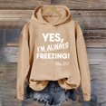 thumbnail image 2 of YUGYXL Fleece Lined Hoodie for Women Winter Warm Long Sleeve Pullover Sweatshirt Cozy Top Khaki Hoodie M, 2 of 6